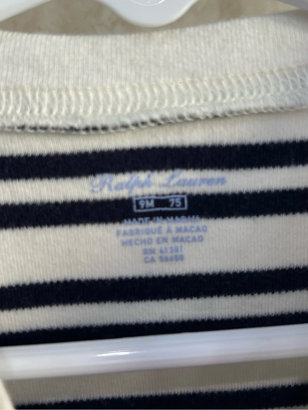 Ralph Lauren Navy Striped Romper